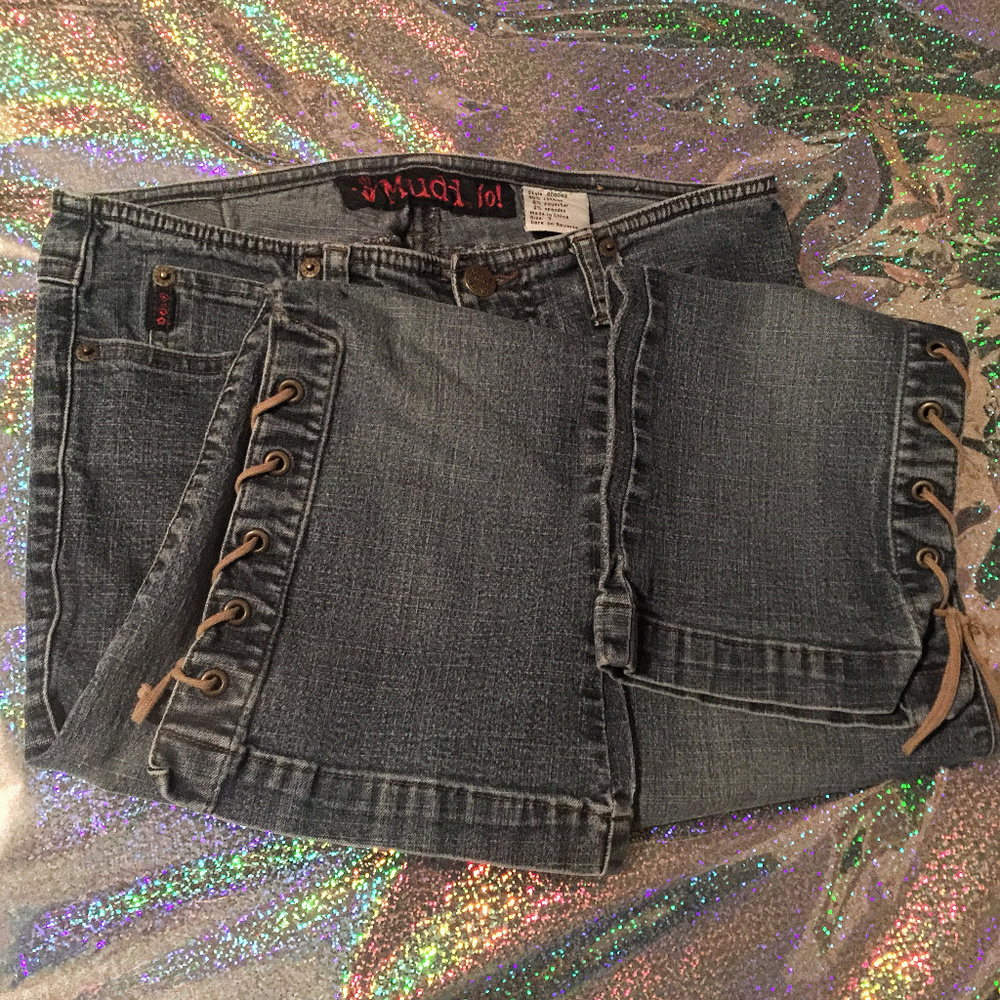 Vintage Mudd Denim Lace Up Jean Capris